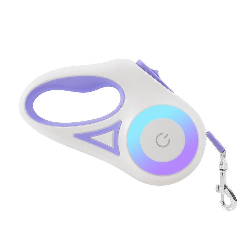 Retractable Dog Leash with Collar – Spotlight Automatic Traction Rope for Small & Medium Dogs