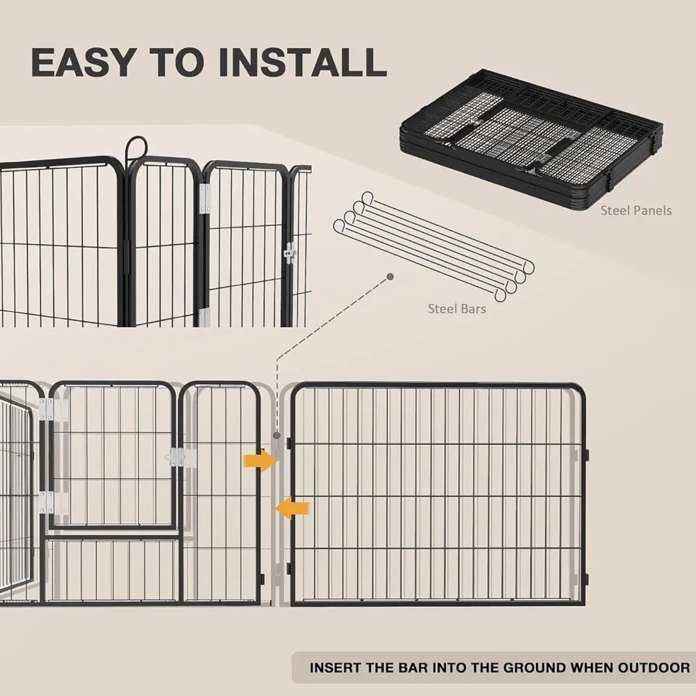 Heavy-Duty Metal Dog Playpen/Fence – Outdoor, Rustproof
