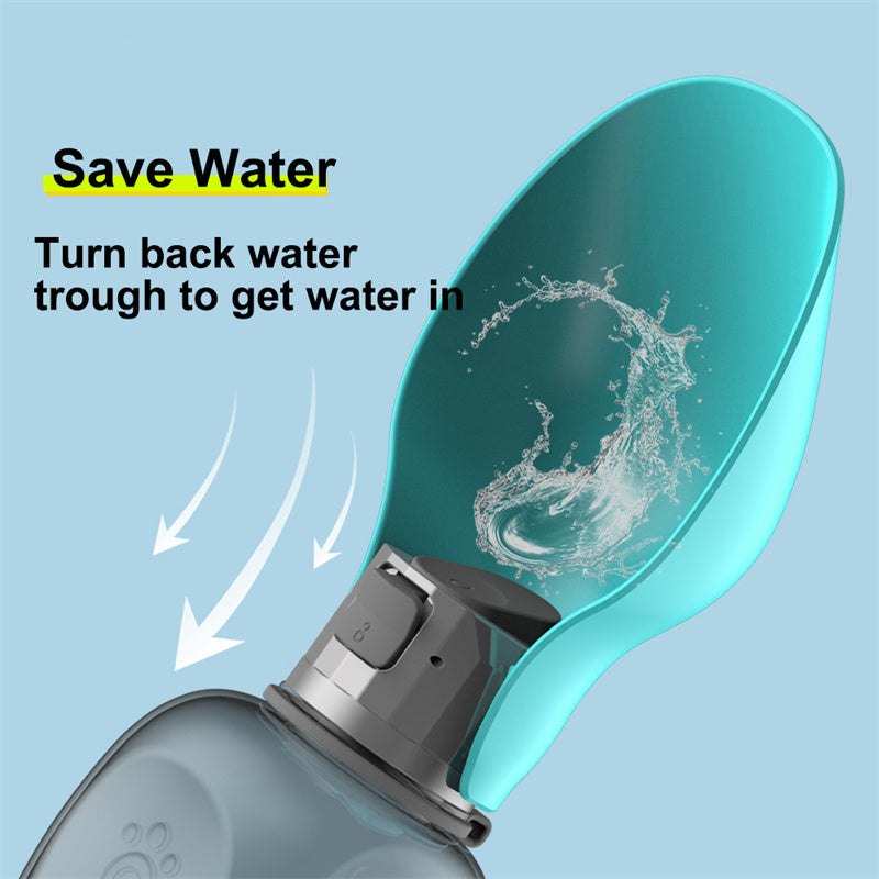 800ml Portable Dog Water Bottle with Foldable Bowl - Leakproof & High Capacity Pet Hydration for Outdoor Walks