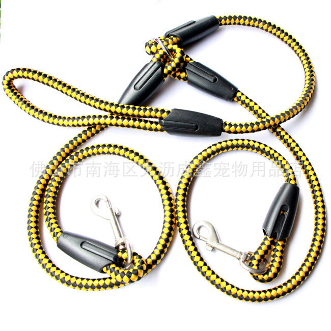 Double-Ended Dog Leash for Walking - 2-in-1 Traction Rope and Collar for Pets