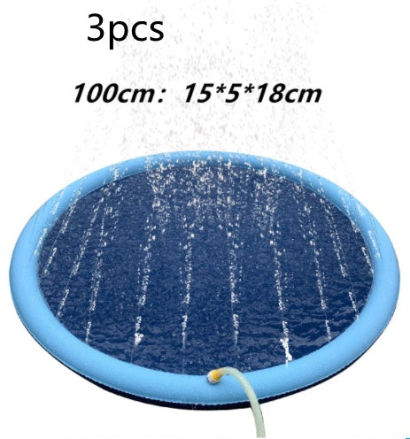 Non-Slip Splash Pad For Pet Dog Pool Summer Outdoor Water Toys Fun Backyard Fountain Play Mat