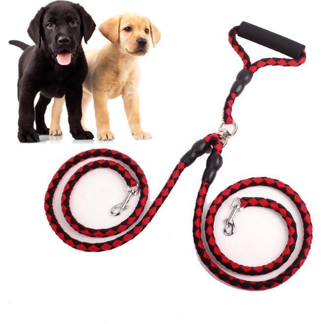 Double-Ended Dog Leash for Walking - 2-in-1 Traction Rope and Collar for Pets