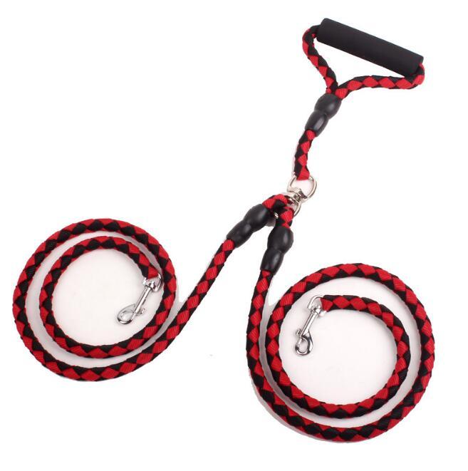 Double-Ended Dog Leash for Walking - 2-in-1 Traction Rope and Collar for Pets