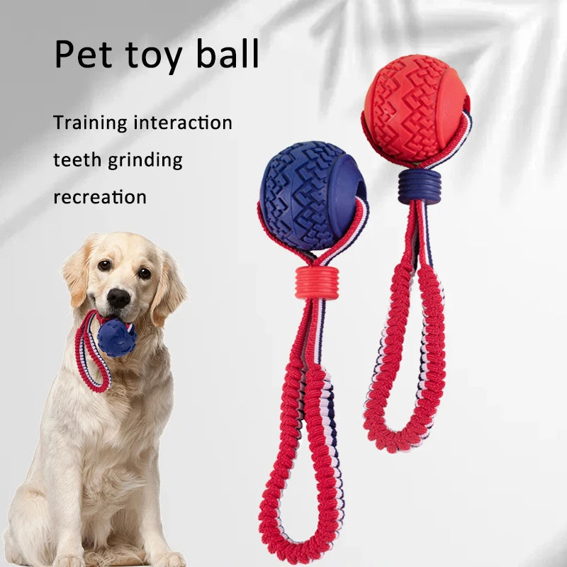 Interactive Dog Toy Ball with Rope