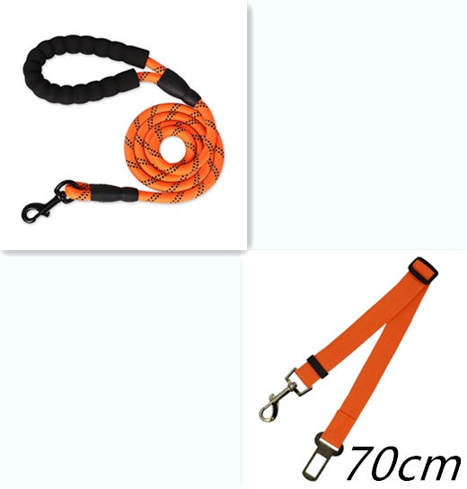 Reflective Nylon Dog Leash – Durable Rope for Small, Medium & Large Dogs, Perfect for Walking & Training