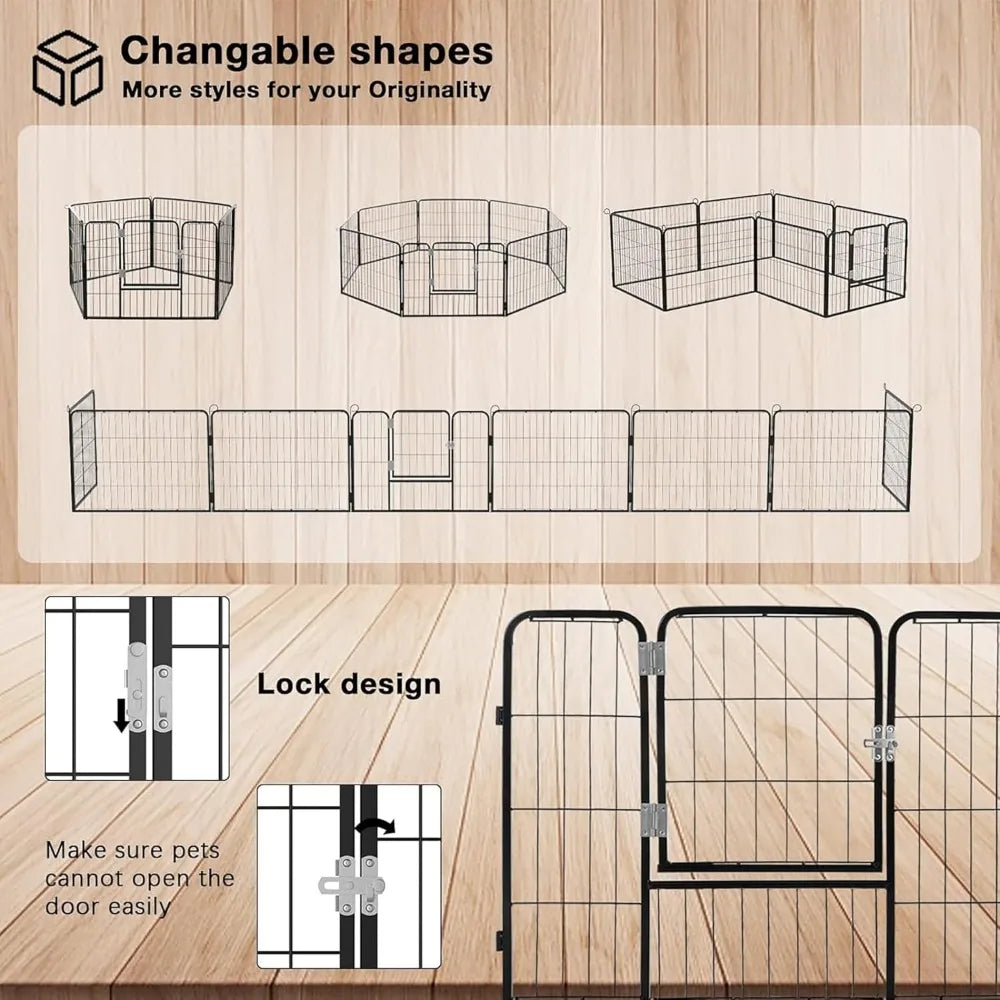 Heavy-Duty Metal Dog Playpen/Fence – Outdoor, Rustproof