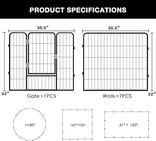 Heavy-Duty Metal Dog Playpen/Fence – Outdoor, Rustproof