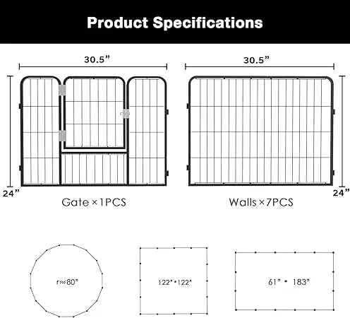 Heavy-Duty Metal Dog Playpen/Fence – Outdoor, Rustproof