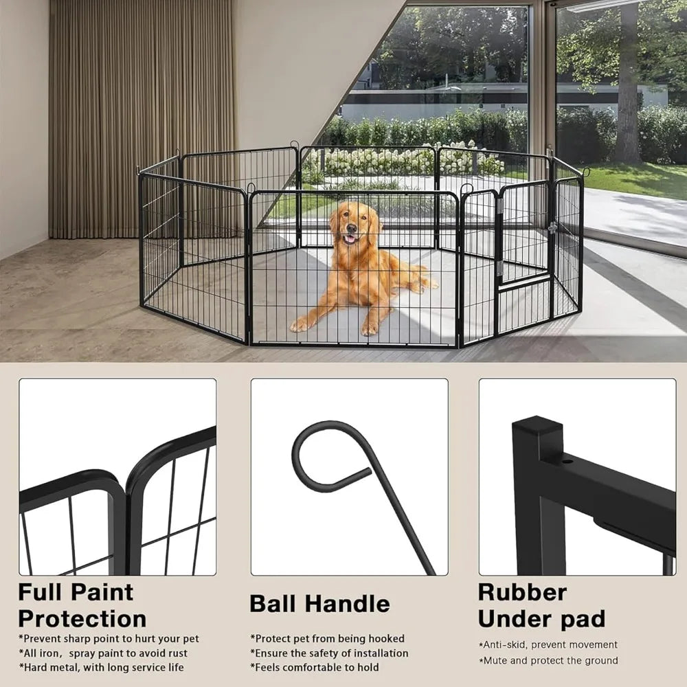 Heavy-Duty Metal Dog Playpen/Fence – Outdoor, Rustproof