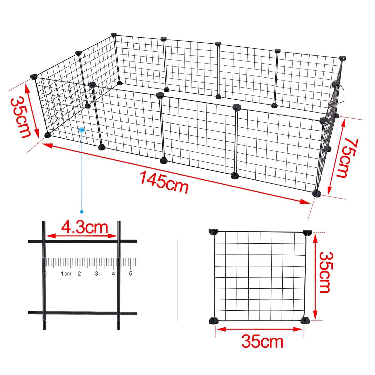 Pet Play pen Iron Fence Puppy Kennel House Exercise Training