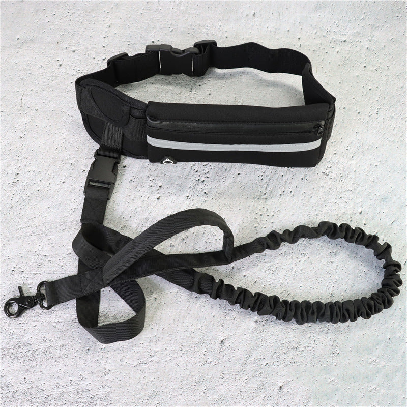 Hands-Free Dog Leash & Training Belt – Shock-Absorbing, Phone Pocket & Water Holder for Large Dogs (Up to 180lbs)